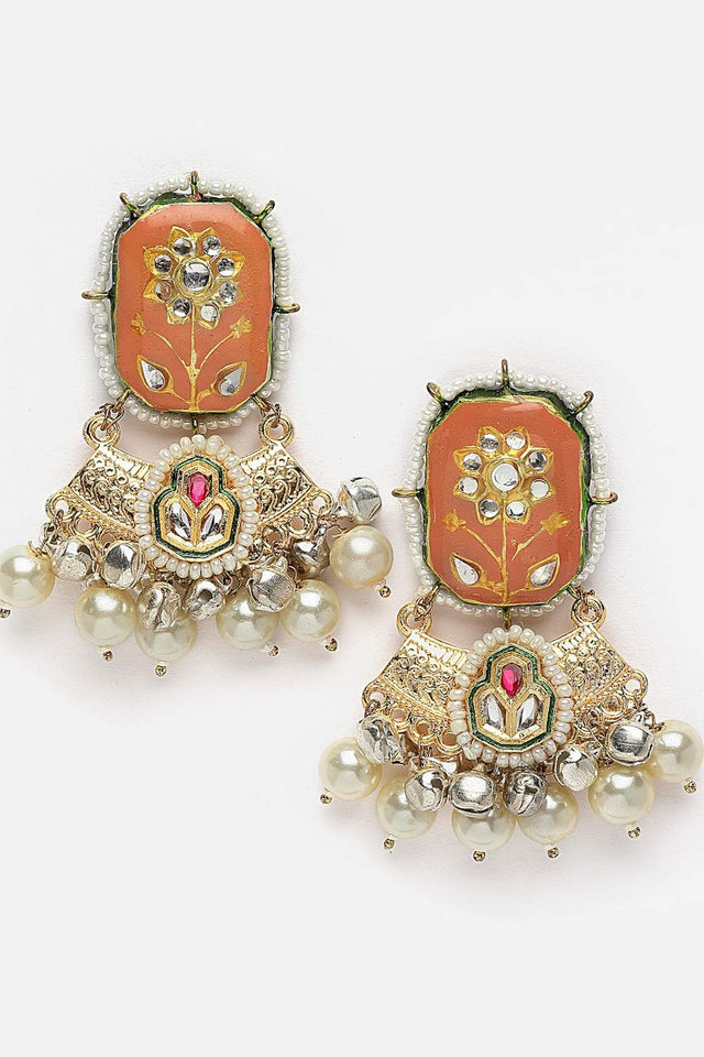 Multi-Color Beaded Alloy Earrings