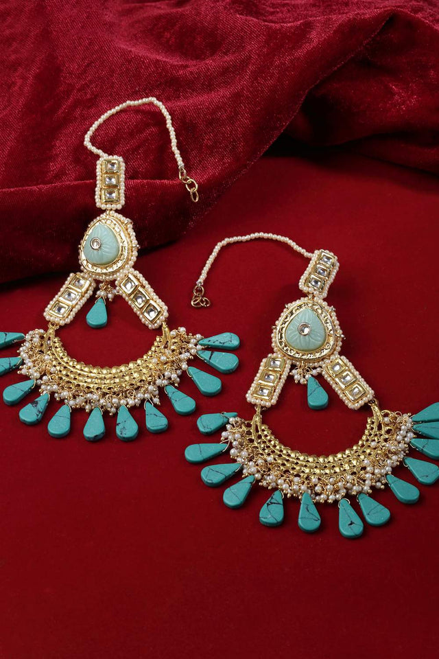 Multi-Color Beaded Alloy Earrings