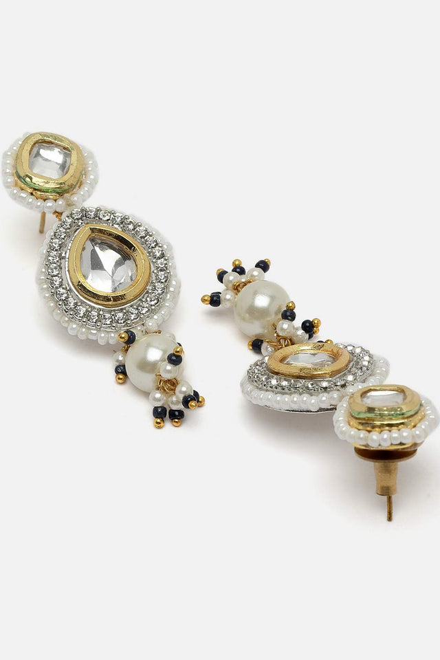 Multi-Color Beaded Alloy Earrings