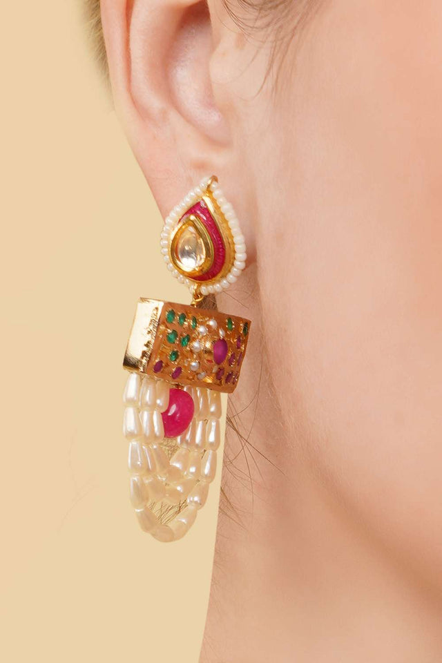 Multi-Color Alloy Drop Earrings