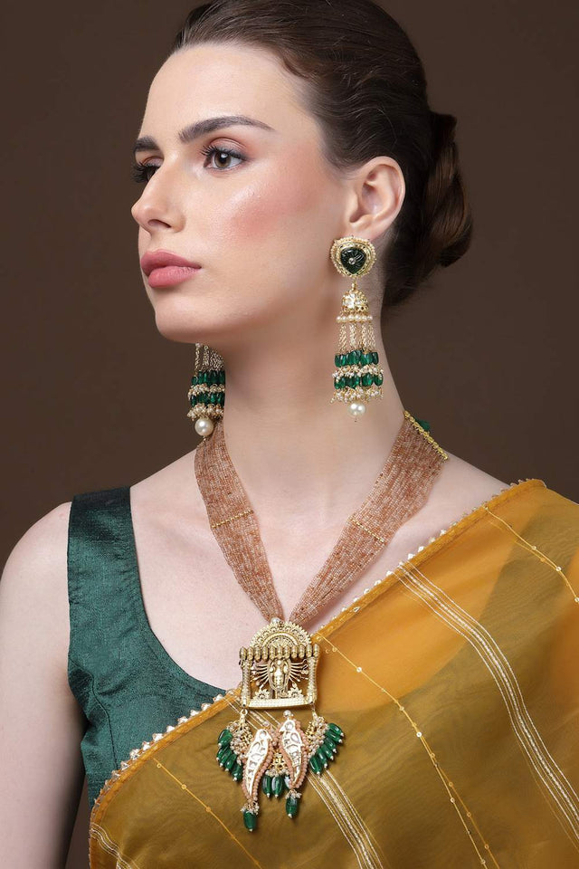 Multi-Color Beaded Alloy Earrings