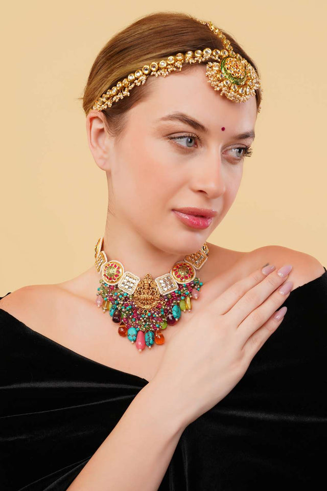 Multi-Color Alloy Maang Tikka