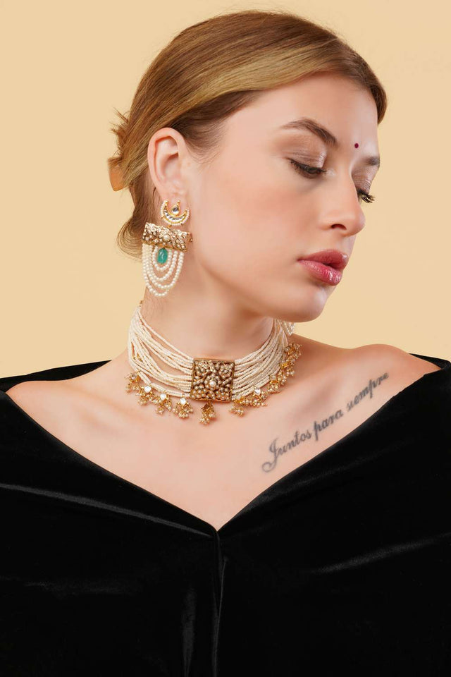 Multi-Color Alloy Choker Necklace