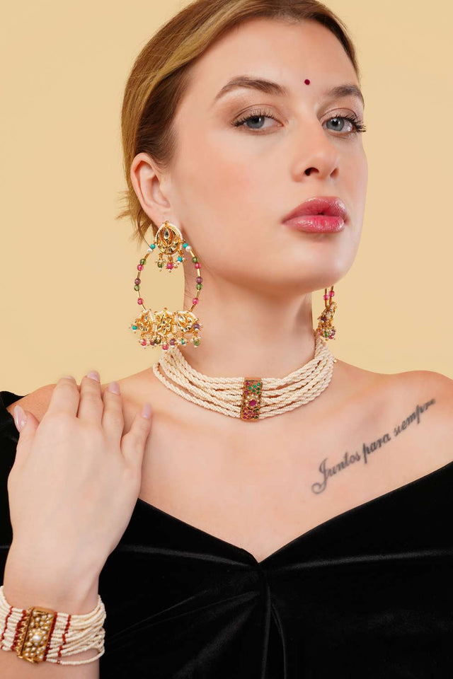 Multi-Color Alloy Choker Necklace