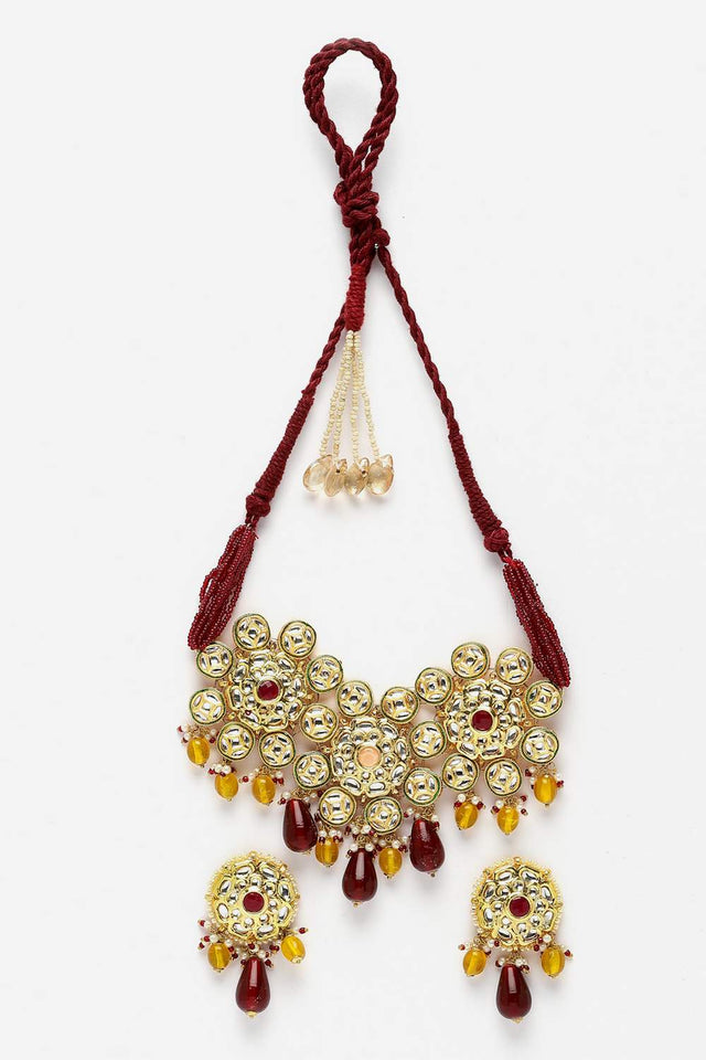 Multi-Color Beaded Alloy Necklace & Earring Sets