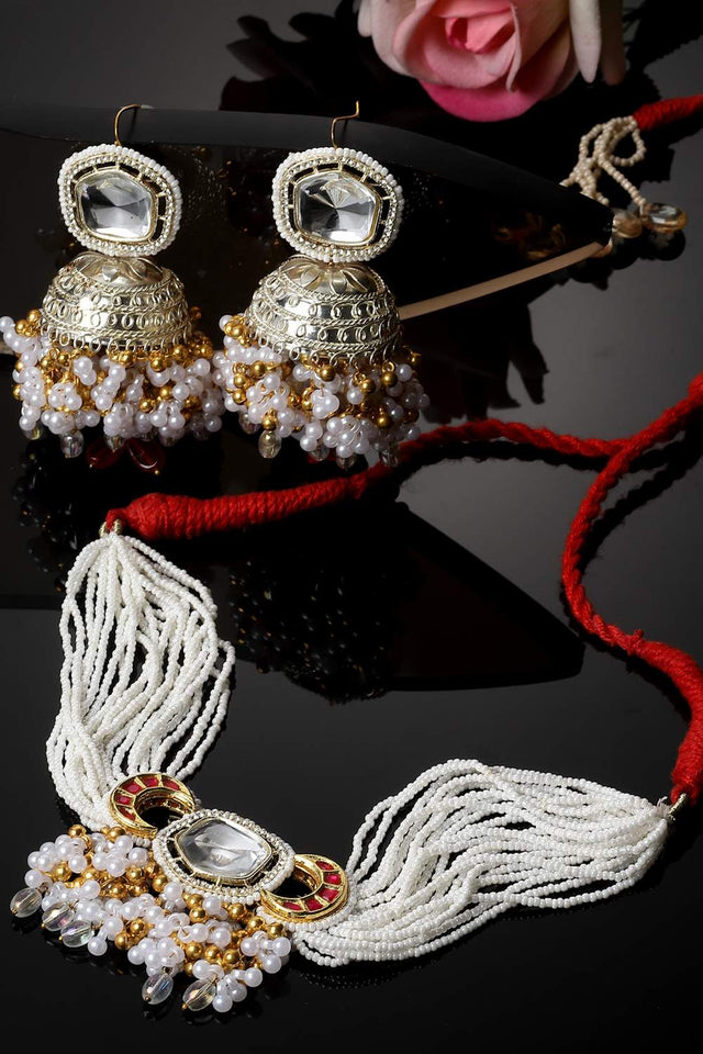 Multi-Color Beaded Alloy Necklace & Earring Sets