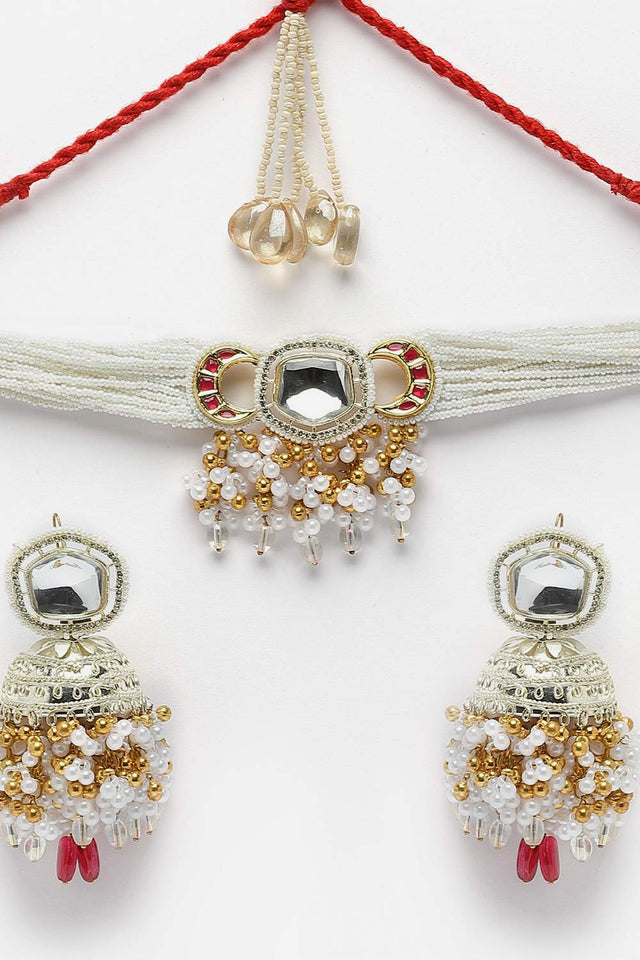 Multi-Color Beaded Alloy Necklace & Earring Sets