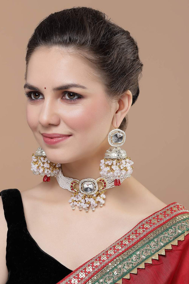 Multi-Color Beaded Alloy Necklace & Earring Sets