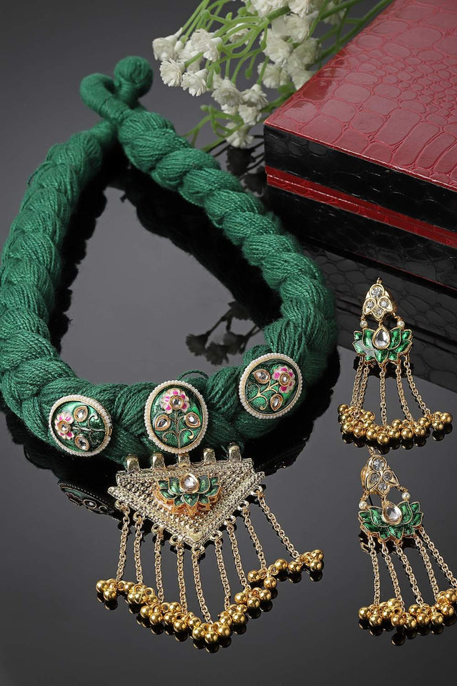 Multi-Color Beaded Alloy Necklace & Earring Sets