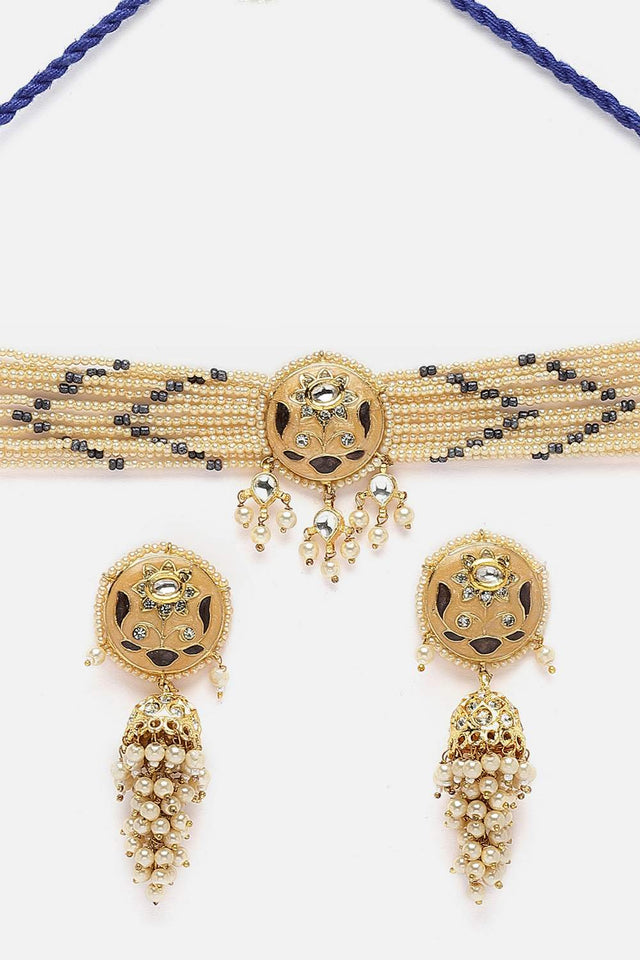 Multi-Color Beaded Alloy Necklace & Earring Sets