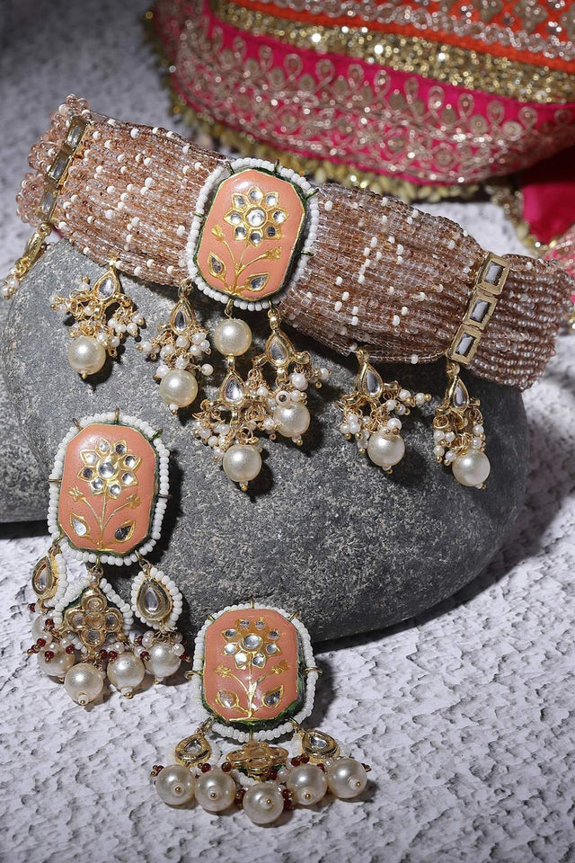 Multi-Color Beaded Alloy Necklace & Earring Sets