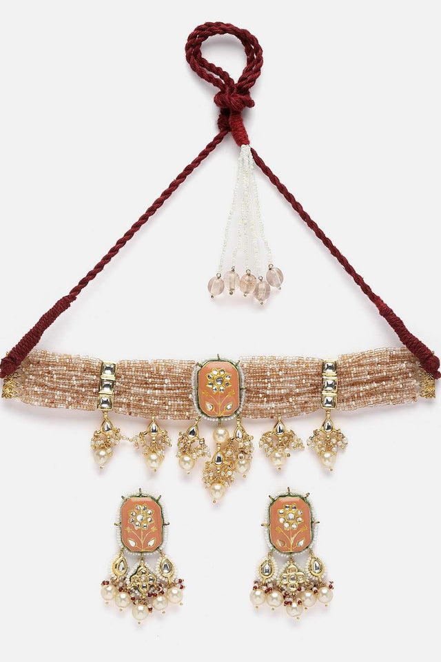 Multi-Color Beaded Alloy Necklace & Earring Sets