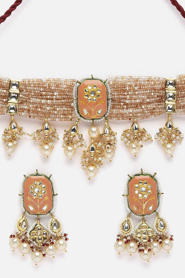 Multi-Color Beaded Alloy Necklace & Earring Sets