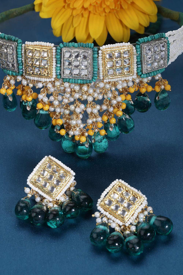 Multi-Color Beaded Alloy Necklace & Earring Sets