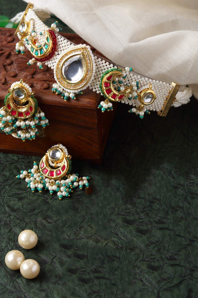 Multi-Color Beaded Alloy Necklace & Earring Sets