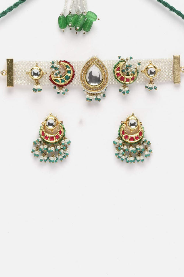 Multi-Color Beaded Alloy Necklace & Earring Sets