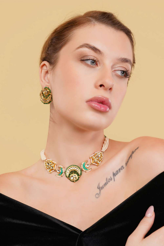 Multi-Color Alloy Choker Necklace