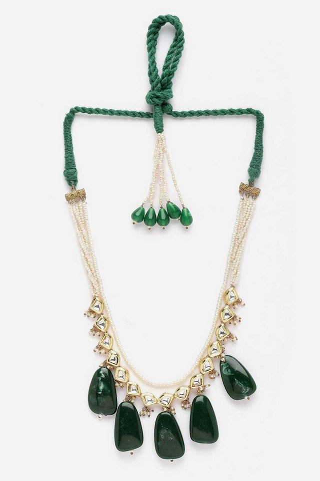 Multi-Color Beaded Alloy Necklace Set