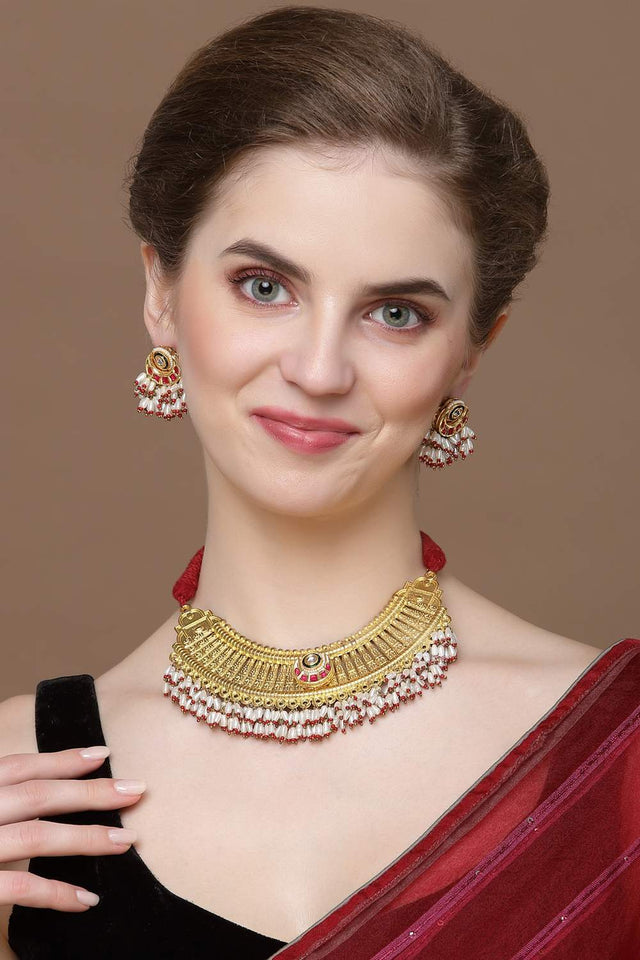 Multi-Color Beaded Alloy Necklace & Earring Sets