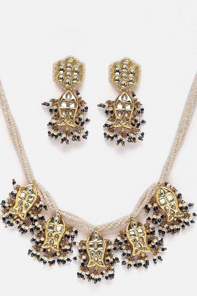 Multi-Color Beaded Alloy Necklace & Earring Sets