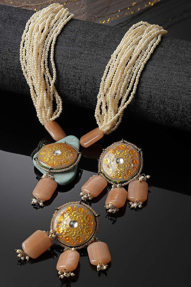 Multi-Color Beaded Alloy Necklace & Earring Sets