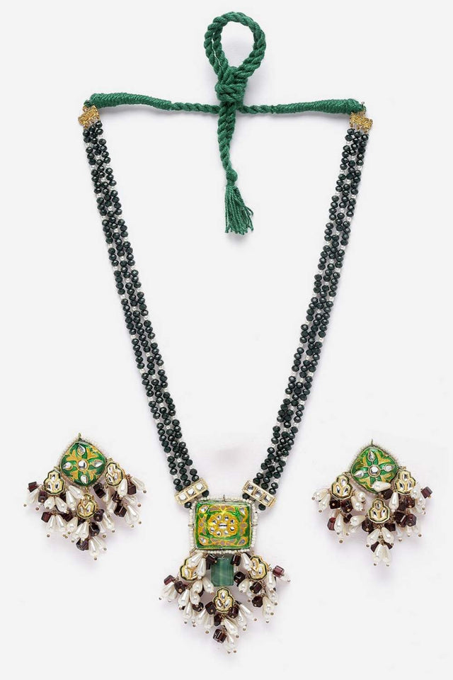 Multi-Color Beaded Alloy Necklace & Earring Sets