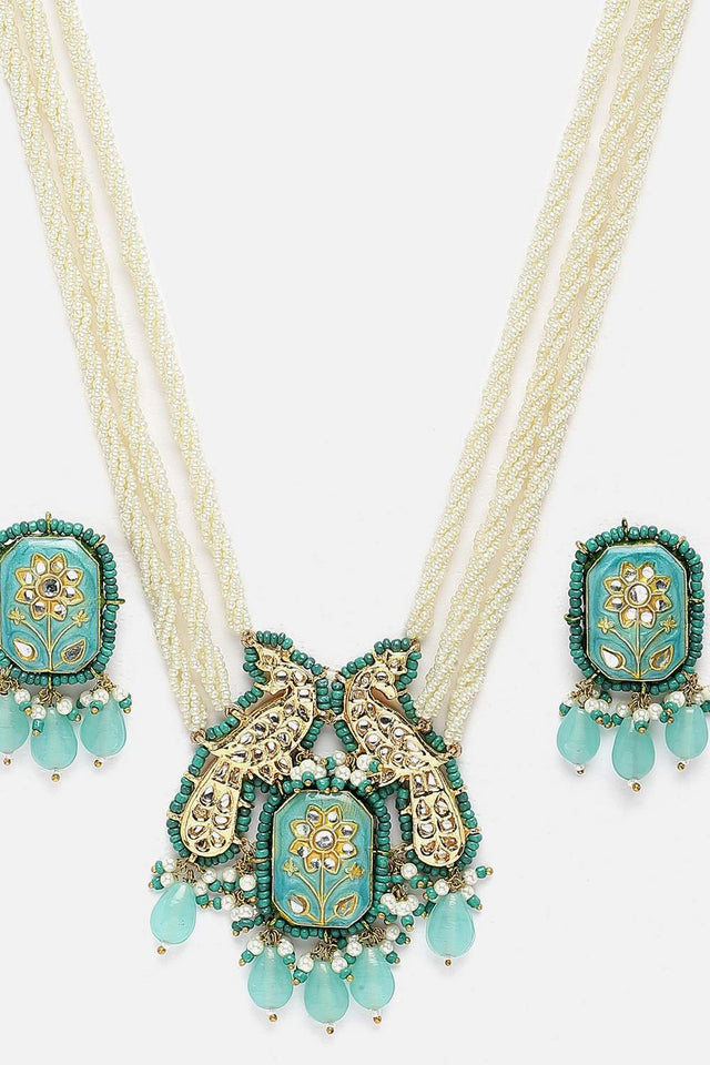 Multi-Color Beaded Alloy Necklace & Earring Sets