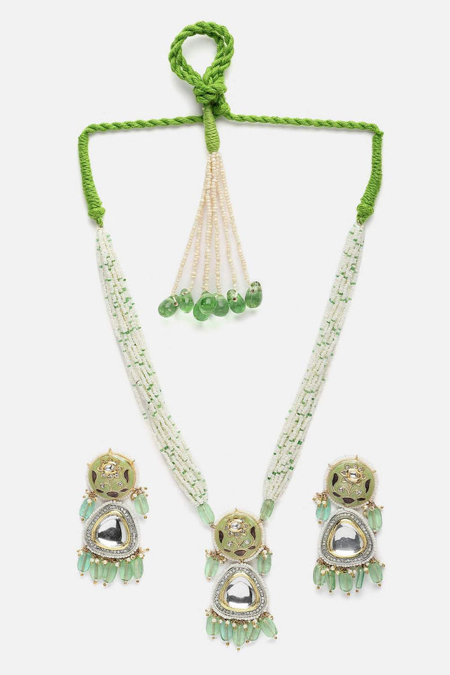 Multi-Color Beaded Alloy Necklace & Earring Sets