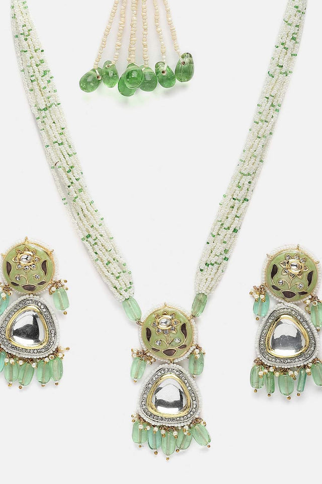 Multi-Color Beaded Alloy Necklace & Earring Sets