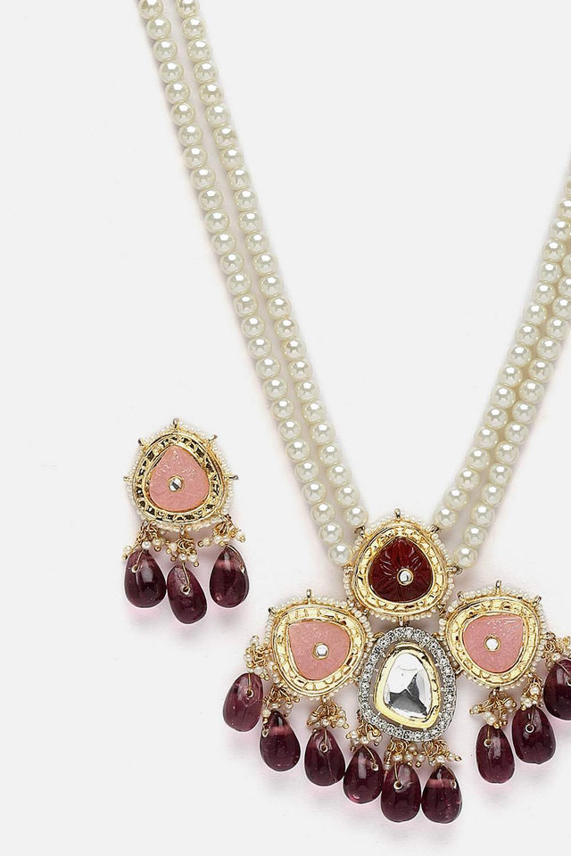 Multi-Color Beaded Alloy Necklace & Earring Sets