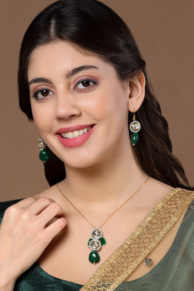 Multi-Color Alloy Necklace & Earring Set