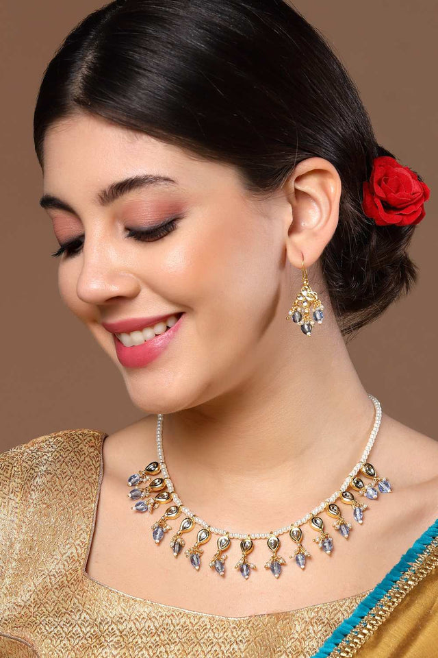 Multi-Color Alloy Necklace & Earring Set