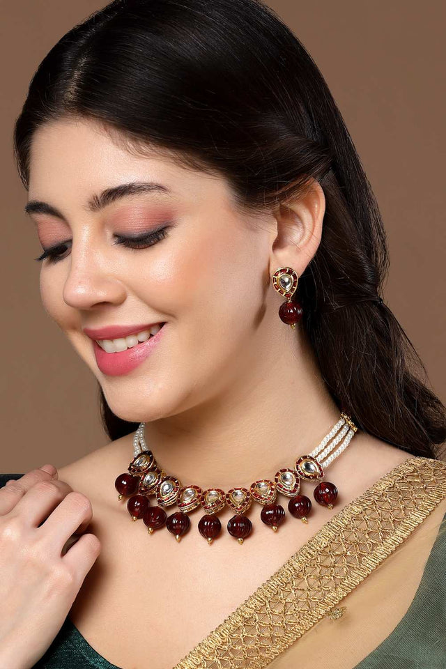 Multi-Color Alloy Necklace & Earring Set