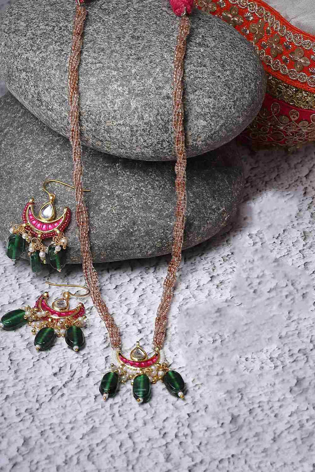 Multi-Color Alloy Necklace & Earring Set