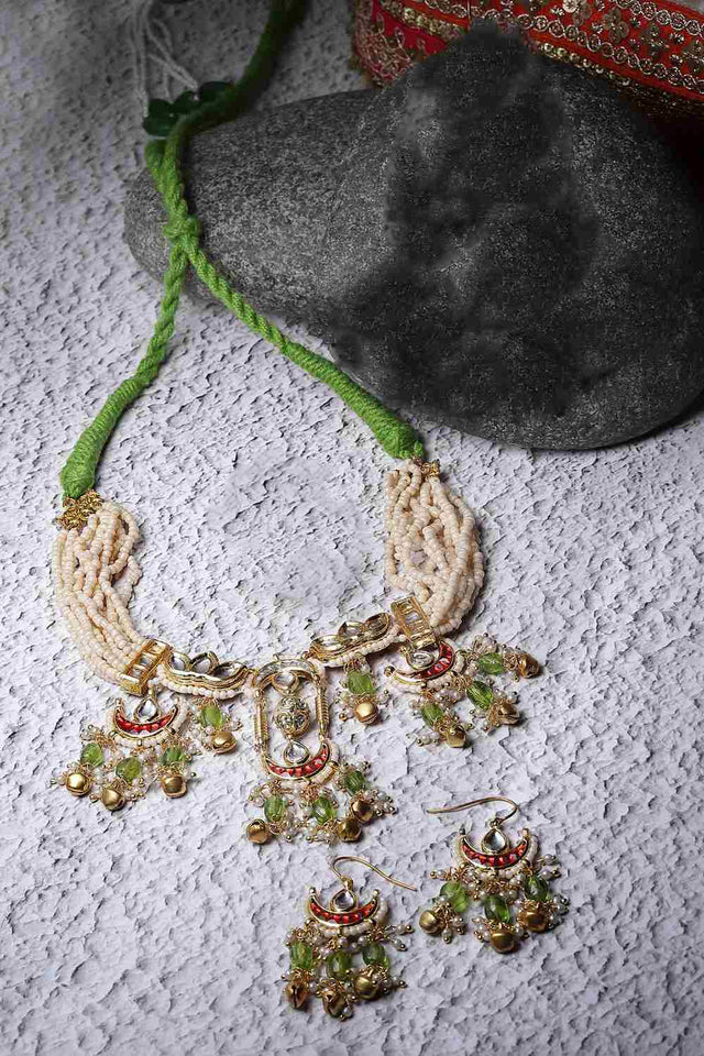 Multi-Color Alloy Necklace & Earring Set