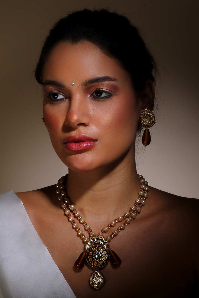 Multi-Color Alloy Necklace & Earring Set