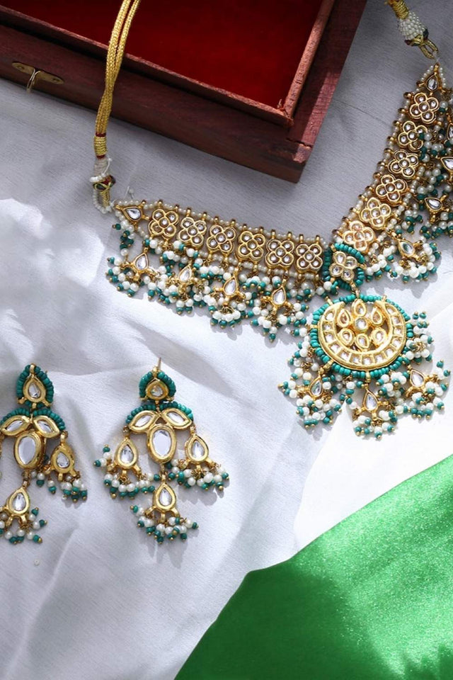 Multi-Color Beaded Alloy Necklace & Earring Sets