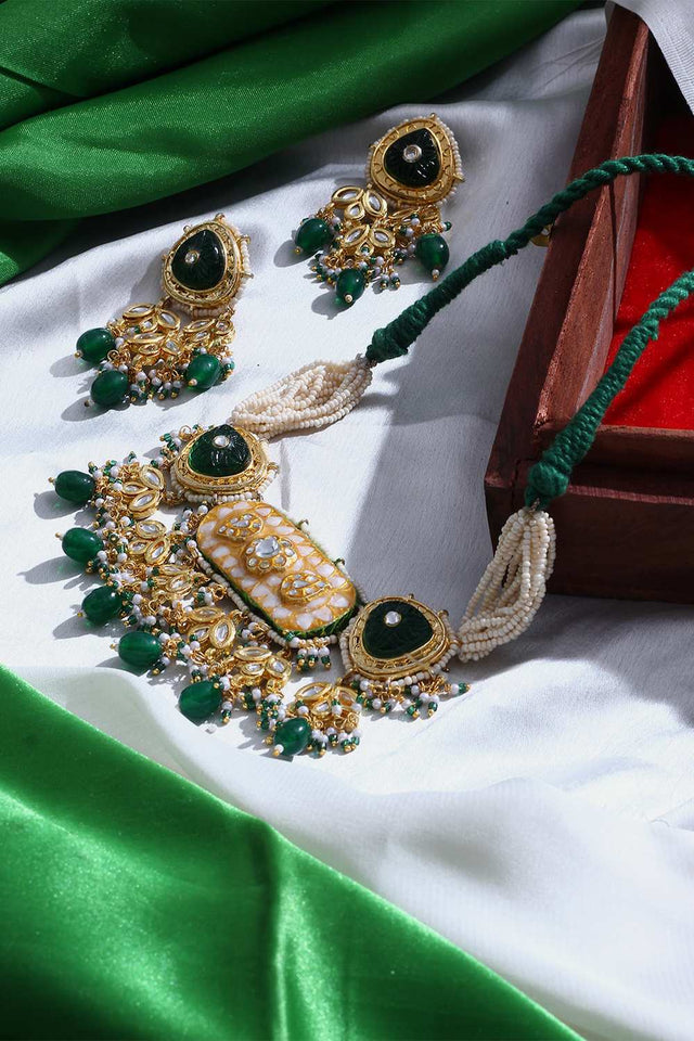 Multi-Color Alloy Necklace & Earring Set