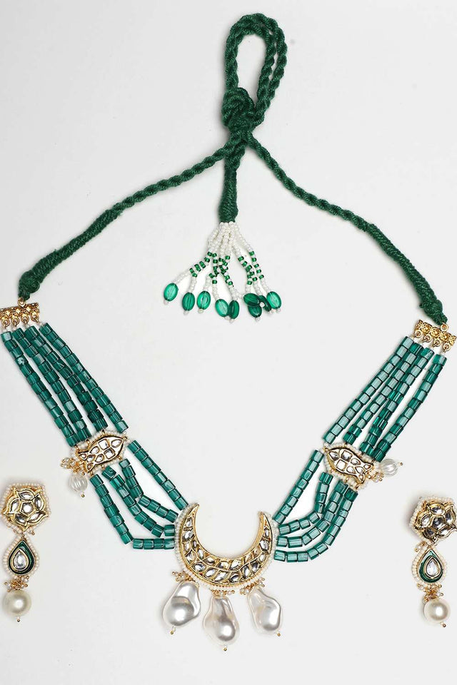 Multi-Color Alloy Necklace & Earring Set