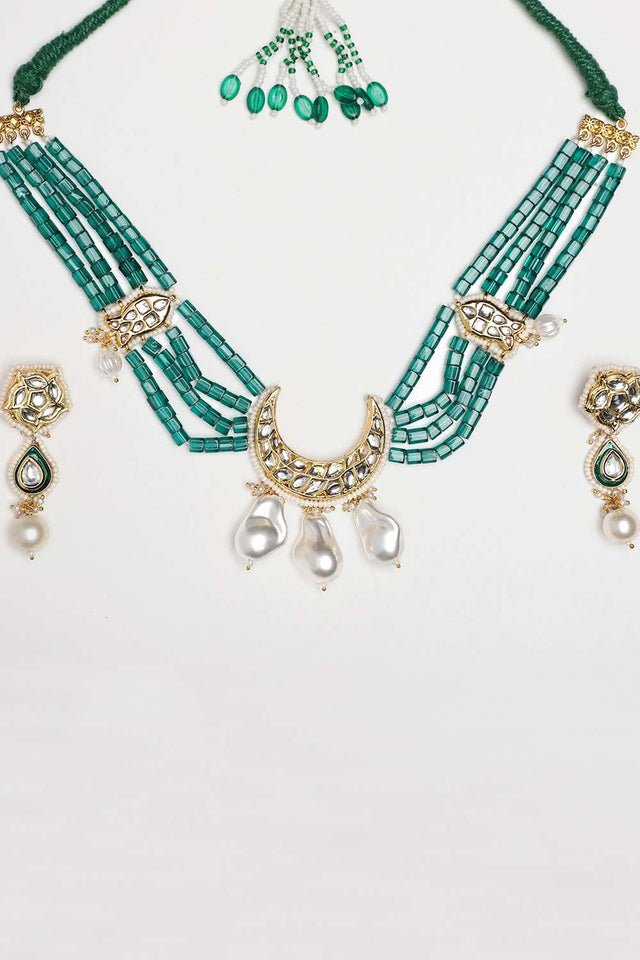 Multi-Color Alloy Necklace & Earring Set