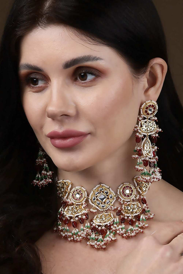 Multi-Color Alloy Necklace & Earring Set