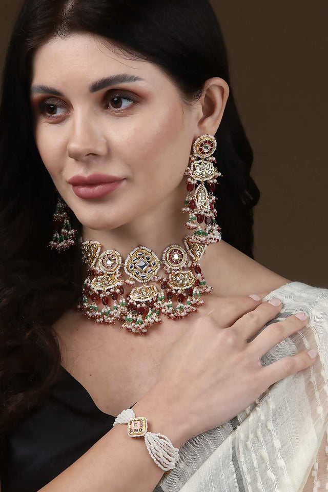 Multi-Color Alloy Necklace & Earring Set