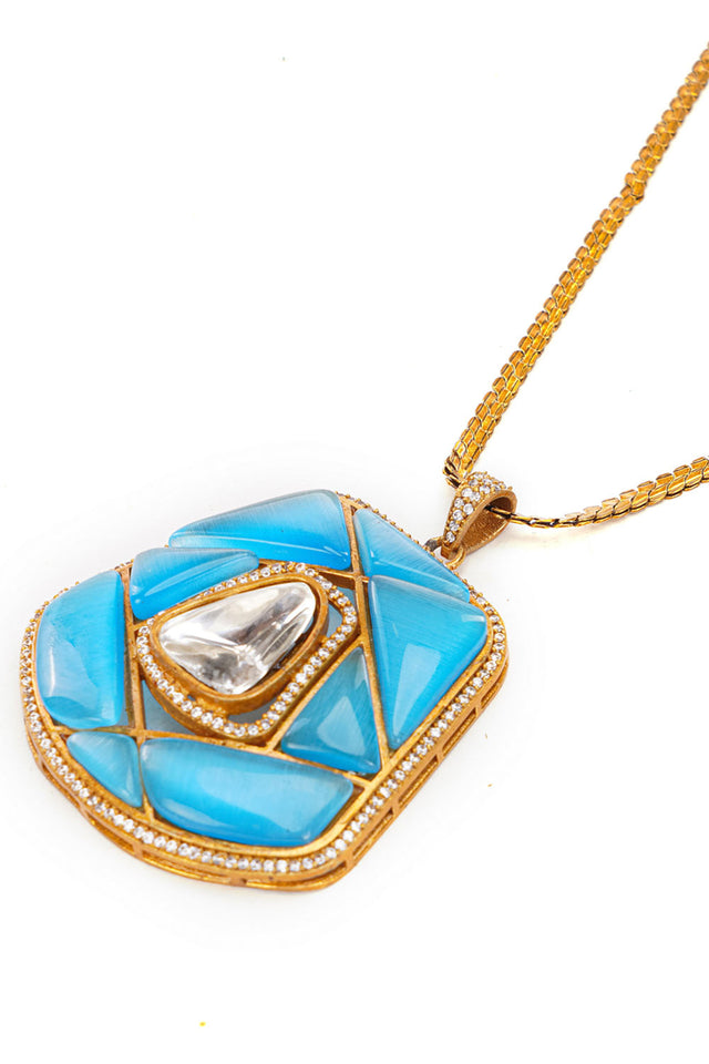 Multi-Color Brass Necklace & Earring Set