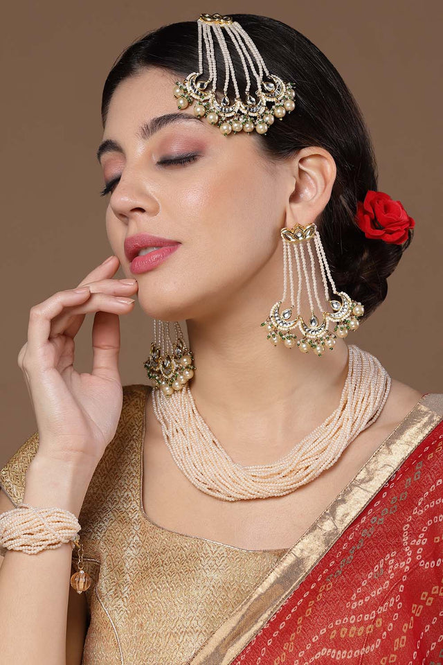 Beige Alloy Necklace