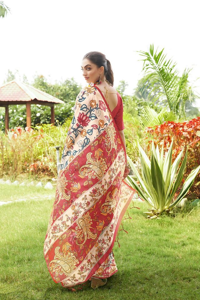 Multi Color Floral Printed Art Silk Saree (Eth_SR_267)