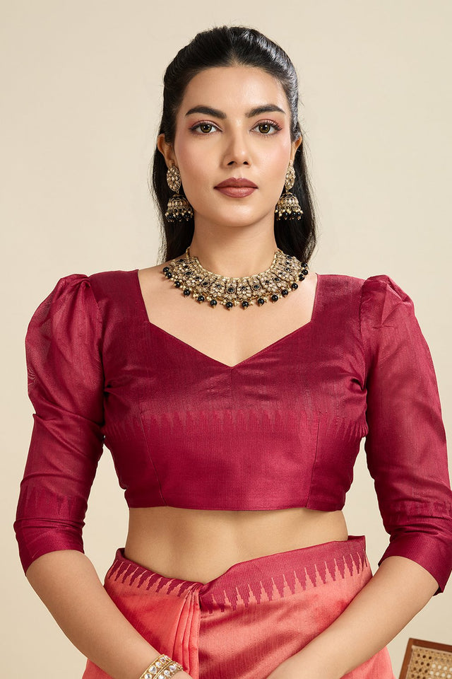 Pink Woven Art Silk Saree (Eth_SR_28)