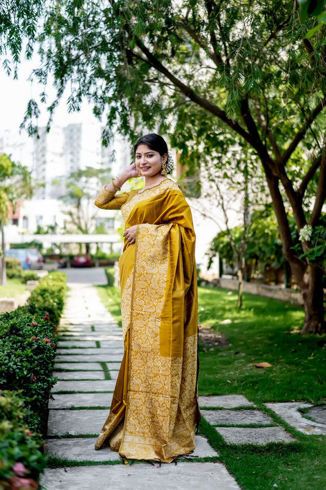 Mustard Woven Art Silk Saree (Eth_SR_34)