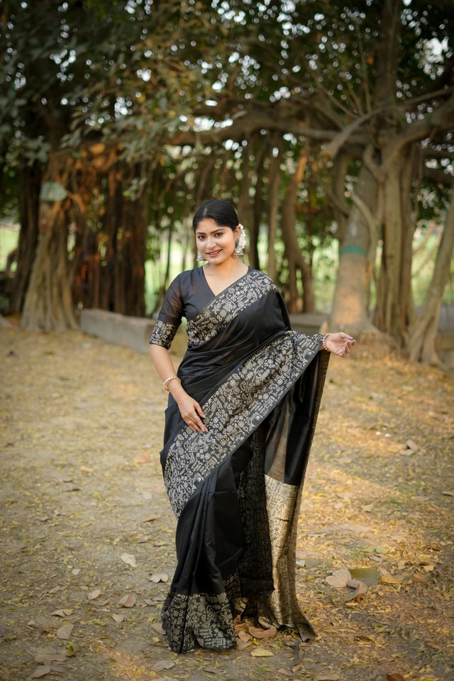 Black Woven Art Silk Saree (Eth_SR_46)