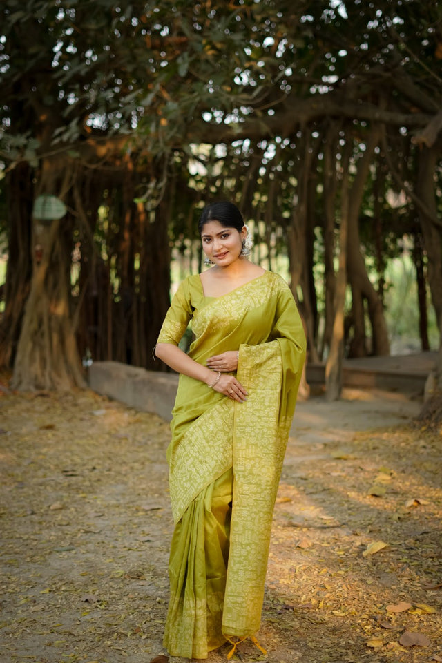 Green Woven Art Silk Saree (Eth_SR_56)