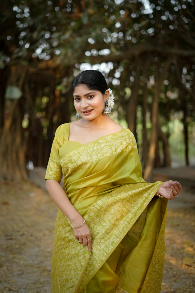 Green Woven Art Silk Saree (Eth_SR_56)